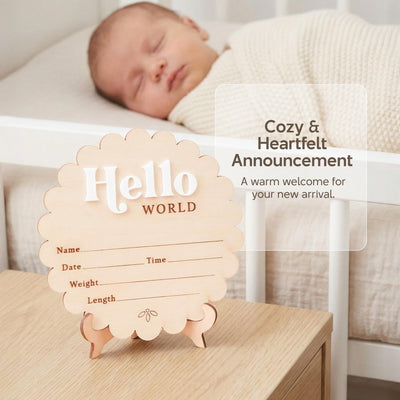 Hello World Baby Announcement Sign Birth Stats Sign Custom Baby Name Sign Newborn Announcement Photo Prop Baby Keepsake Gift
