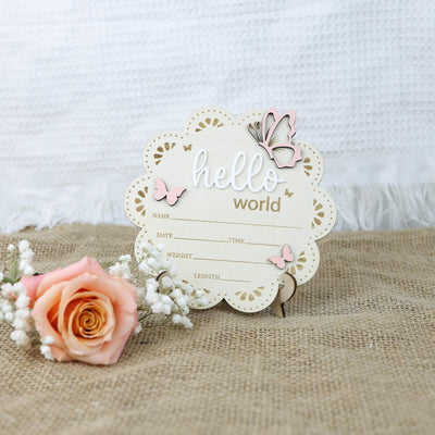 Personalized Baby Announcement Sign with Birth Stats, Birth Stat Sign, Name Announcement Sign, Hello World, Name Reveal, Sign For Hospital