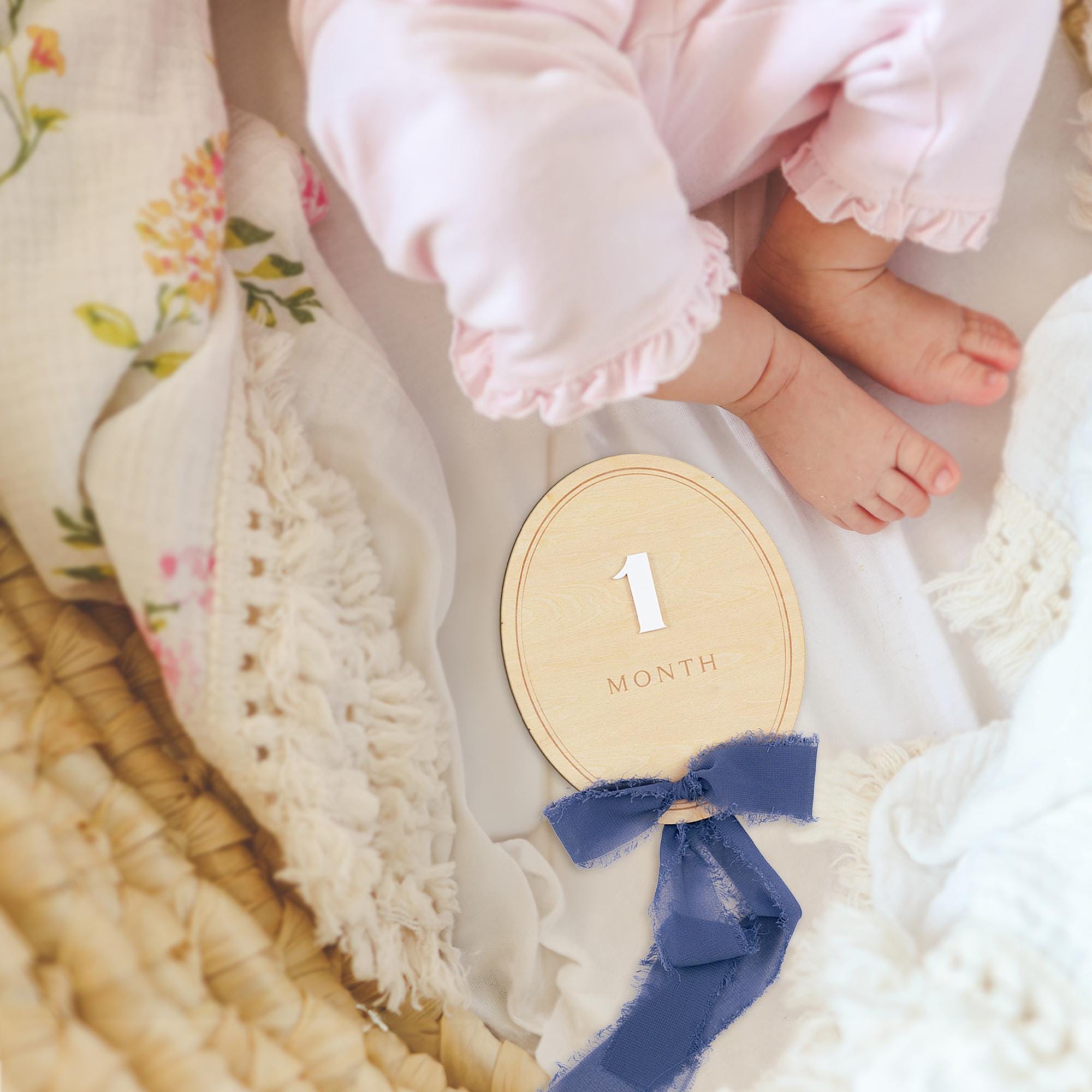 Ribbon Bow Interchangeable Milestone Set, Newborn Photo Prop, Baby Monthly Milestone Marker, Baby Shower Gift, Boho Baby Milestone, Nursery