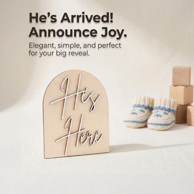 Gender Reveal Sign Wooden Gender Reveal Prop He or She Sign Baby Gender Reveal Photo Prop Surprise Baby Reveal Sign Baby Shower Decor