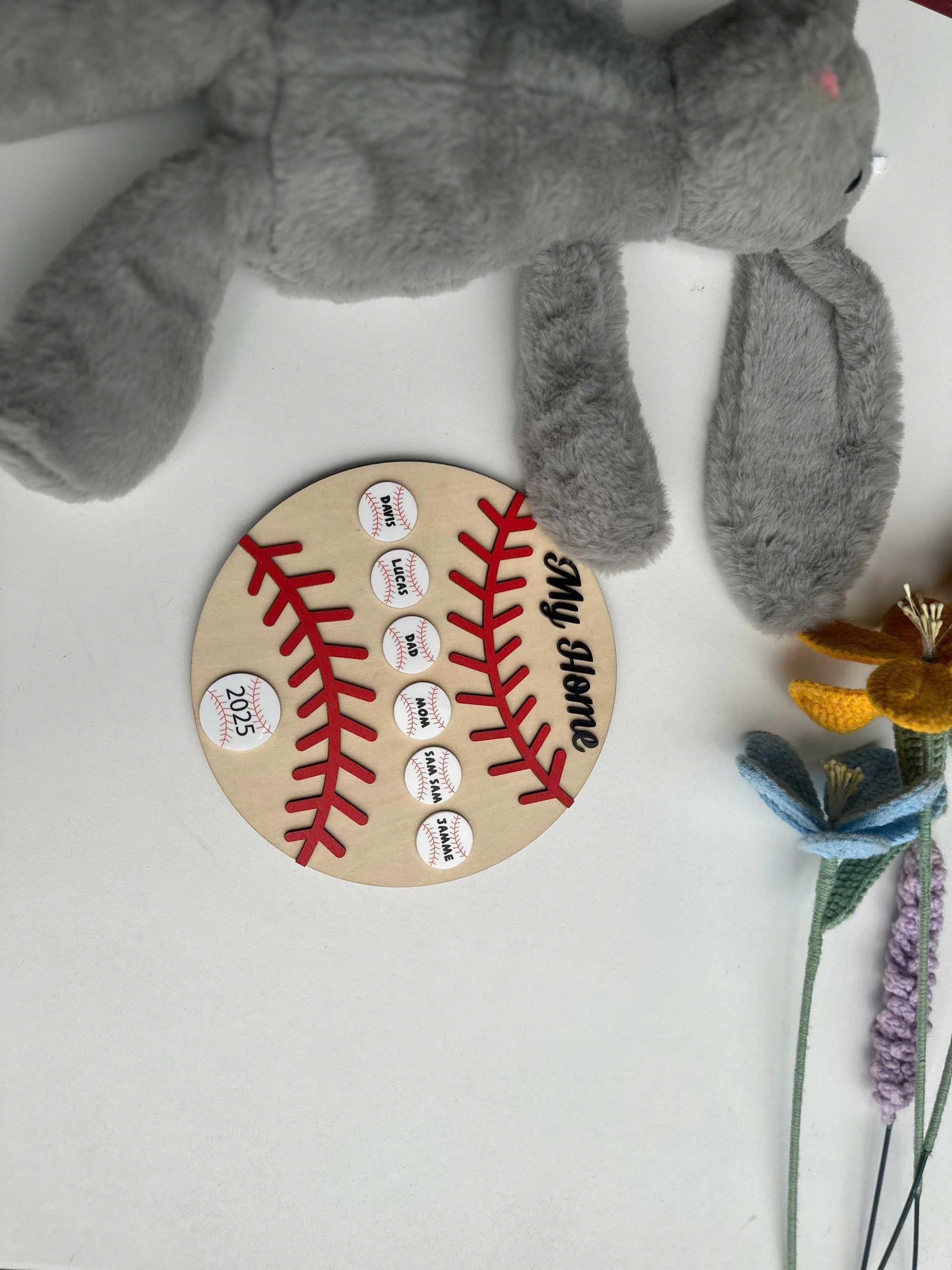 Personalized Baseball Desk Decor, Custom Team Gift