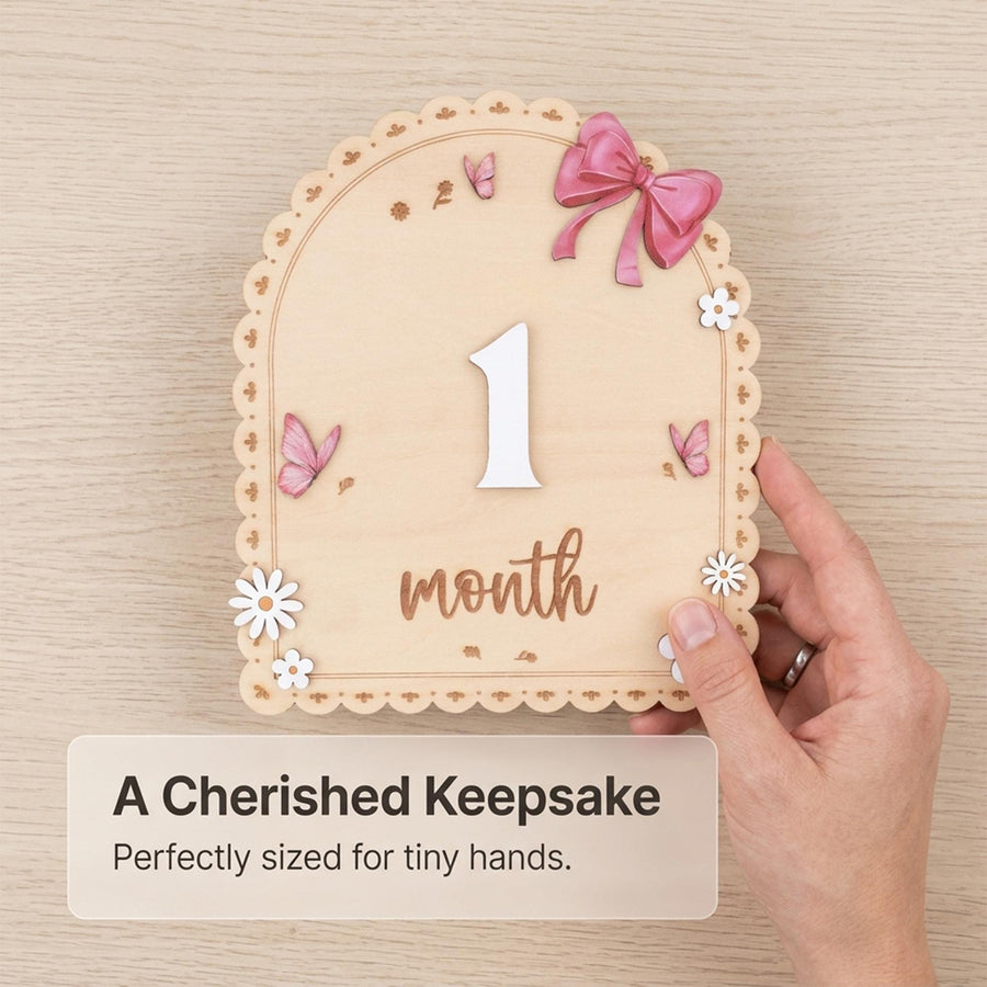 Baby Month Sign Double Sided Month Months Baby Milestone Sign First Year Baby Photo Prop Monthly Milestone Baby Nursery Decor