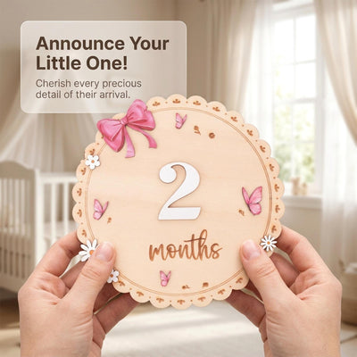 Baby Monthly Milestone Sign Set with Numbers 0-9 Double Sided Month Months 1-12 Months Baby Photo Prop First Year