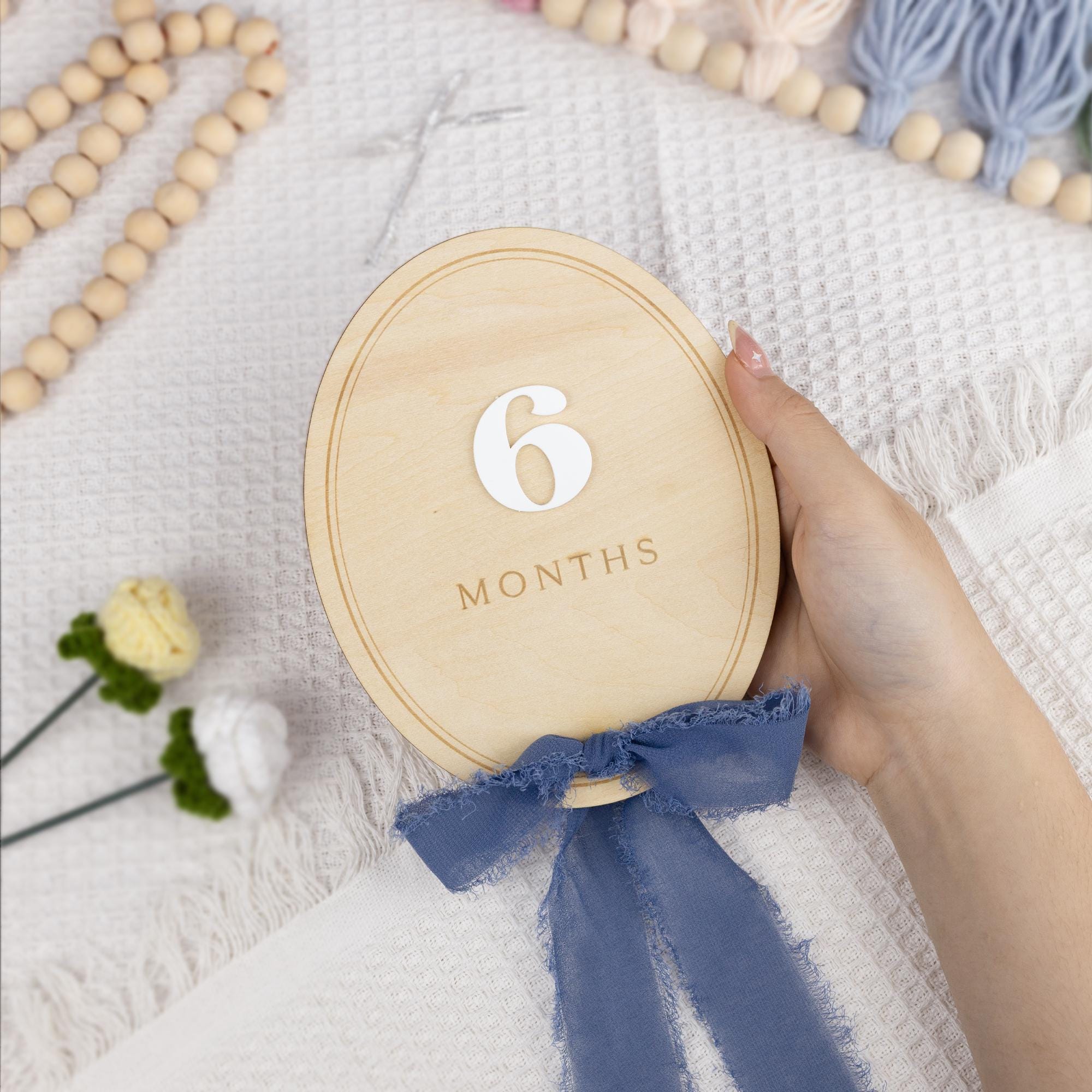 Ribbon Bow Interchangeable Milestone Set, Newborn Photo Prop, Baby Monthly Milestone Marker, Baby Shower Gift, Boho Baby Milestone, Nursery