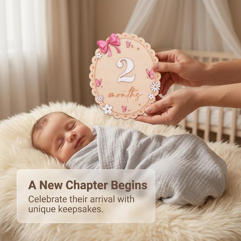 Baby Monthly Milestone Sign Double Sided Month Months Disc 1-12 Months Baby Photo Prop First Year Milestone Newborn Prop