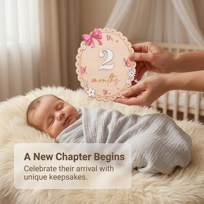 Baby Monthly Milestone Sign Double Sided Month Months Disc 1-12 Months Baby Photo Prop First Year Milestone Newborn Prop