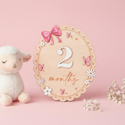 Baby Monthly Milestone Sign Double Sided Month Months Disc 1-12 Months Baby Photo Prop First Year Milestone Newborn Prop