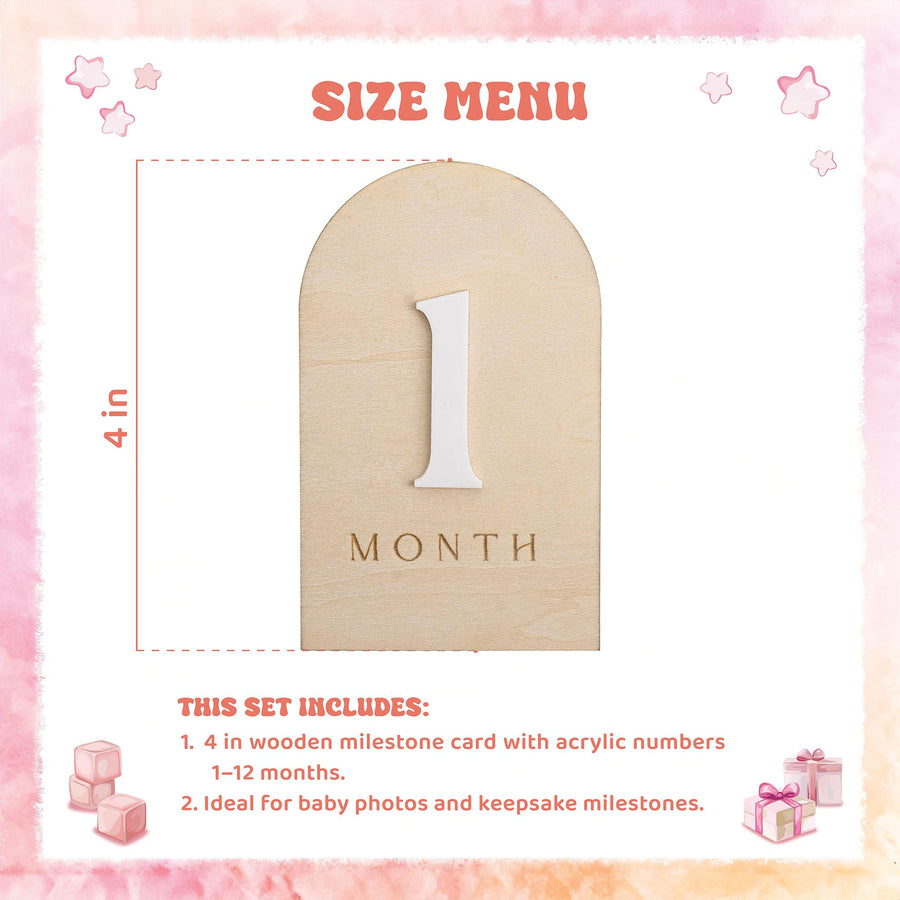 Modern Baby Milestone Cards, Wooden Baby Monthly Milestone, Baby Photo Prop Newborn, Newborn Keepsake Gift, Monthly Milestone Discs