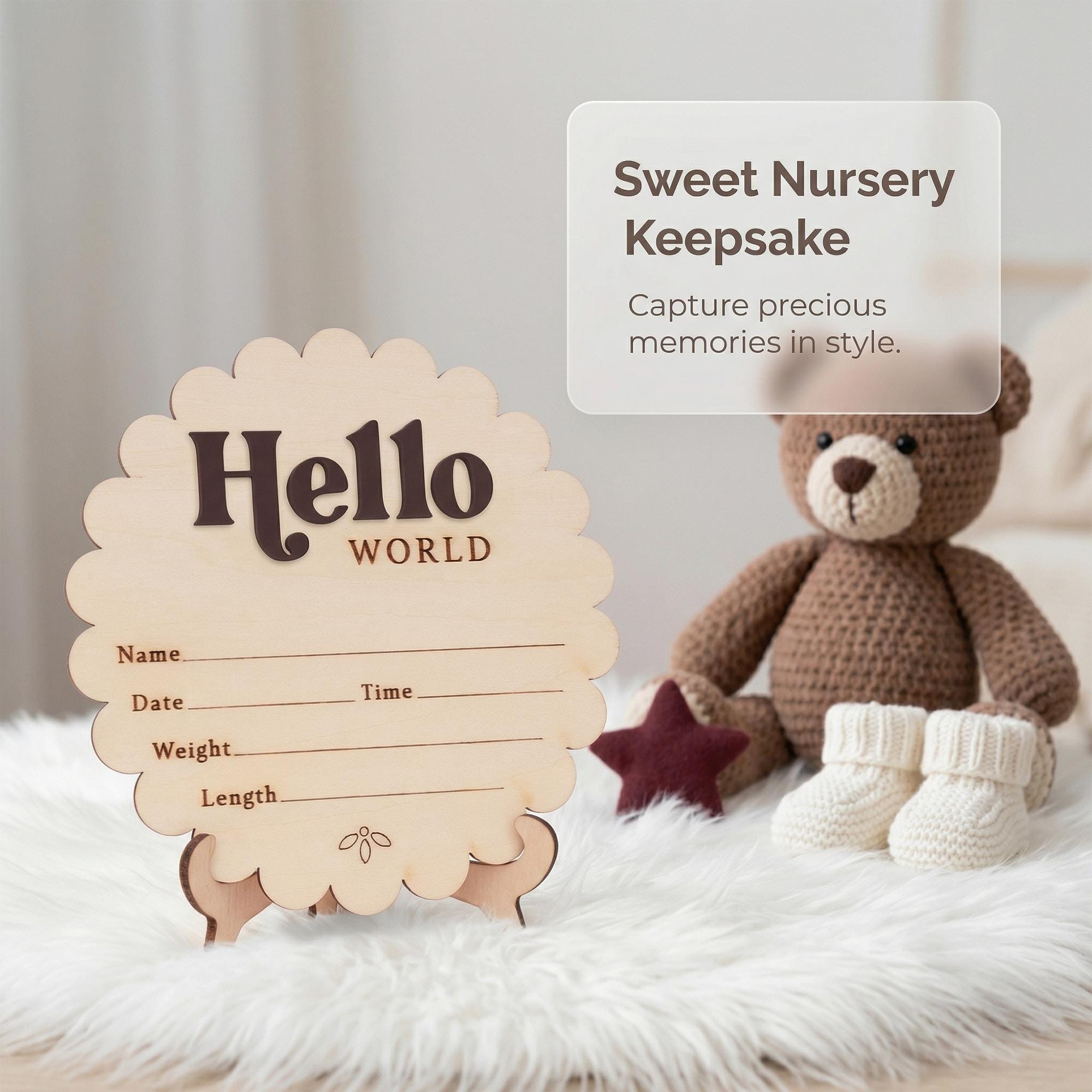 Hello World Baby Announcement Sign Birth Stats Sign Custom Baby Name Sign Newborn Announcement Photo Prop Baby Keepsake Gift