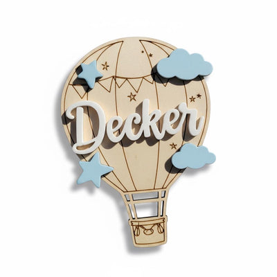 Personalized Hot Air Balloon Baby Name Wood Sign, Nursery Decor