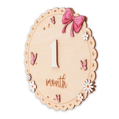 Baby Monthly Milestone Sign Set with Numbers 0-9 Double Sided Month Months 1-12 Months Baby Photo Prop First Year