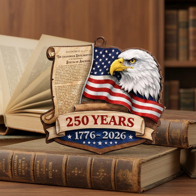 USA 250th Anniversary Ornament, Declaration of Independence Keepsake, 1776-2026 Decor, Patriotic Eagle History Buff Gift