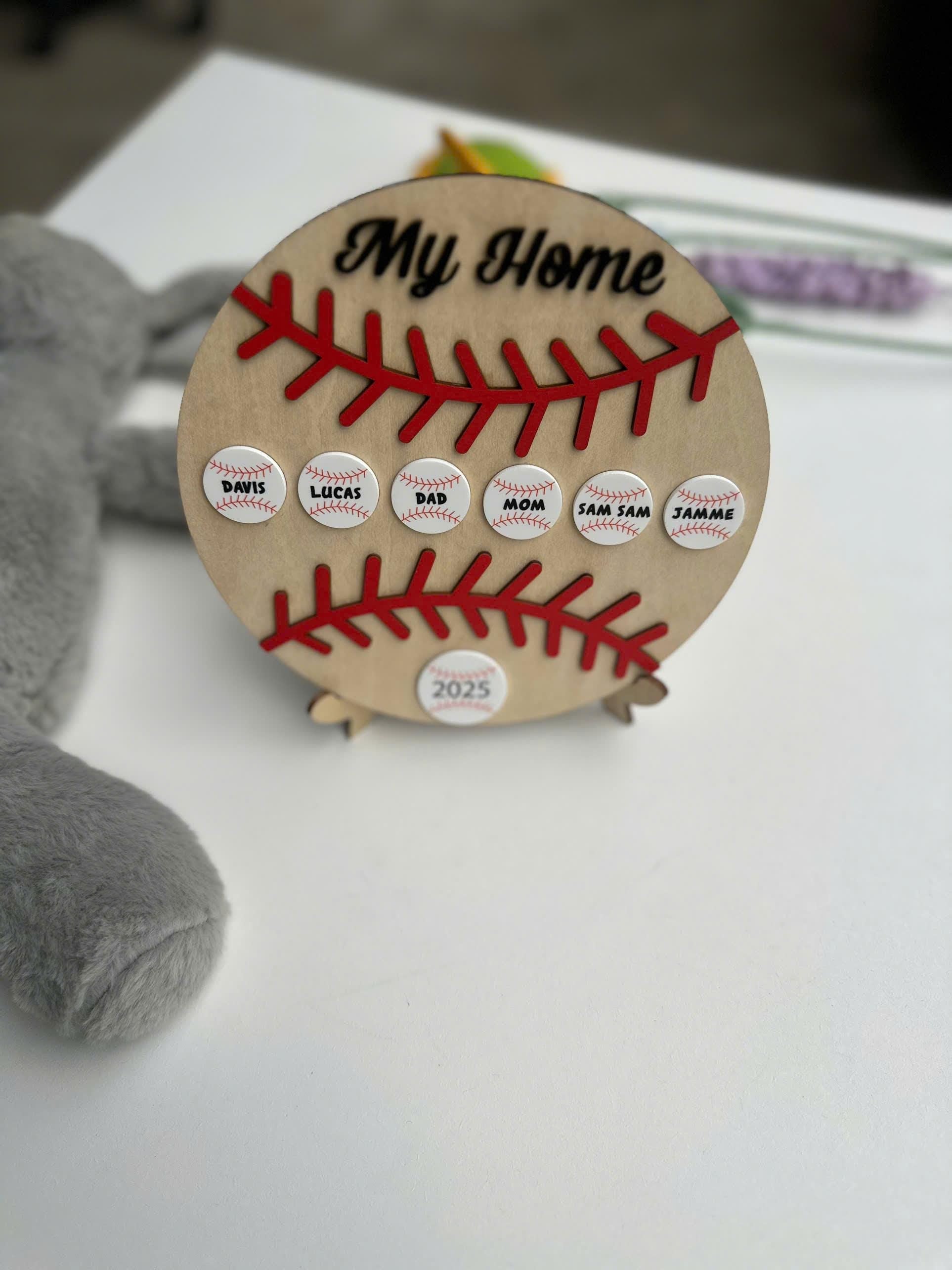 Personalized Baseball Desk Decor, Custom Team Gift