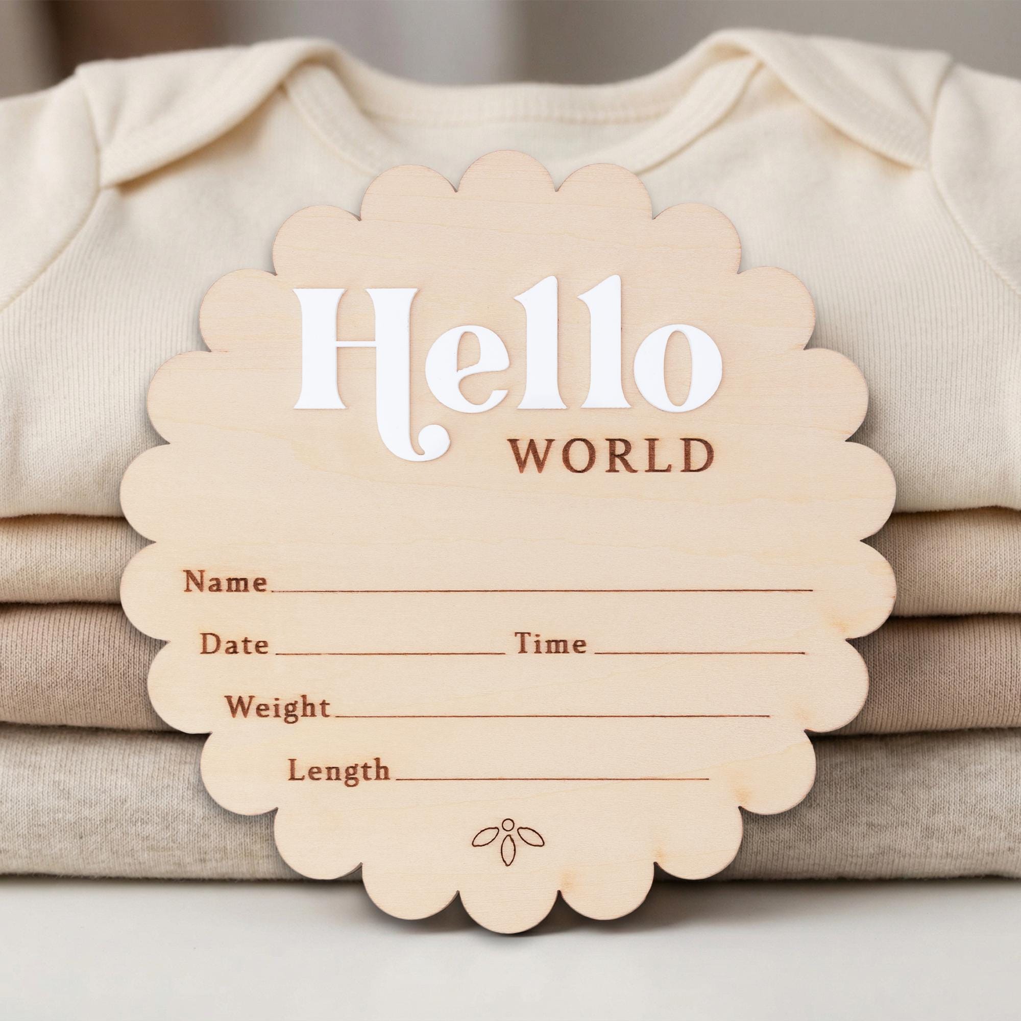 Hello World Baby Announcement Sign Birth Stats Sign Custom Baby Name Sign Newborn Announcement Photo Prop Baby Keepsake Gift
