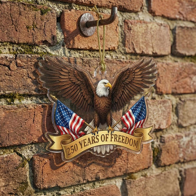 USA 250th Anniversary Eagle Ornament, 250 Years of Freedom Acrylic Keepsake, Patriotic Die-Cut Decor, 1776-2026 America Gift