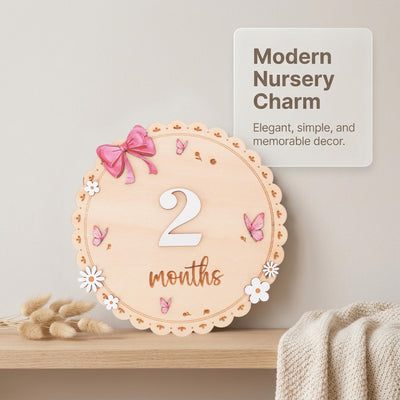 Baby Monthly Milestone Sign Set with Numbers 0-9 Double Sided Month Months 1-12 Months Baby Photo Prop First Year