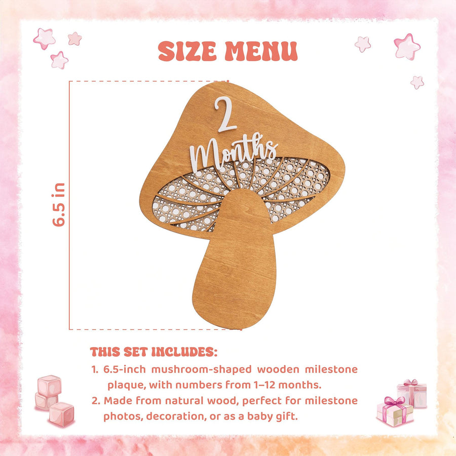 Mushroom Milestone Cards, Baby Milestone Set, Boho Newborn Photo Prop, Milestone Discs Baby,Milestone Photo Sign,Baby Keepsake,Nursery Decor