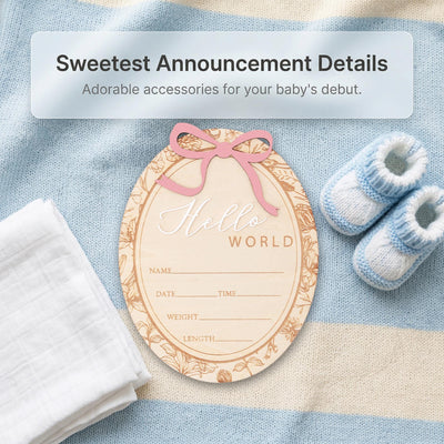 Hello World Baby Announcement Sign Personalized Birth Stats Sign Newborn Hospital Photo Prop Baby Girl Announcement Gift