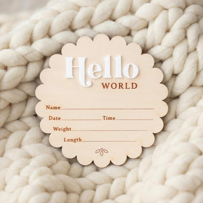 Hello World Baby Announcement Sign Birth Stats Sign Custom Baby Name Sign Newborn Announcement Photo Prop Baby Keepsake Gift