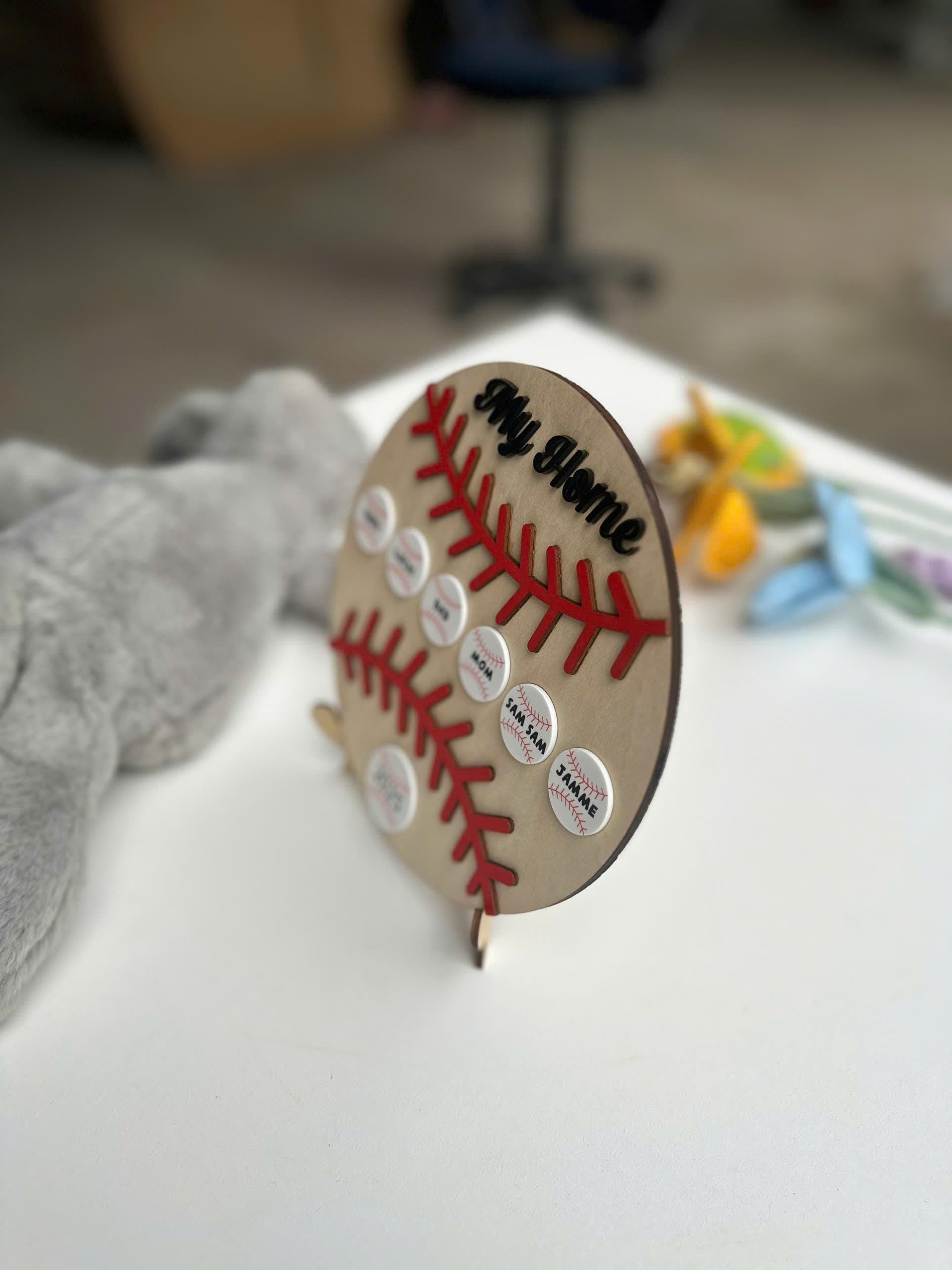 Personalized Baseball Desk Decor, Custom Team Gift