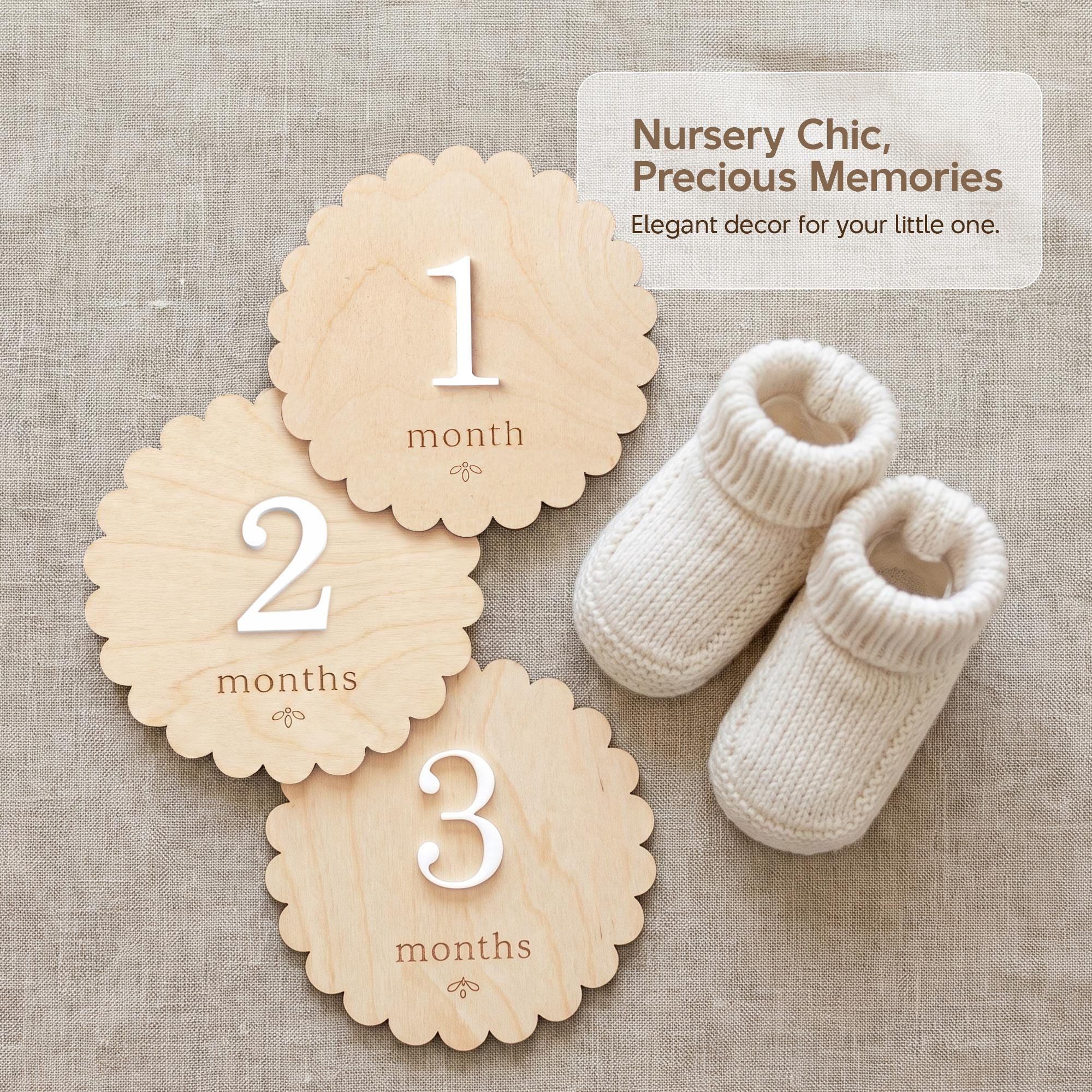 Baby Milestone Discs Wooden Monthly Milestone Sign Baby Month Markers Newborn Photo Prop First Year Baby Photo Props Baby Milestone Photo