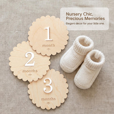 Baby Milestone Discs Wooden Monthly Milestone Sign Baby Month Markers Newborn Photo Prop First Year Baby Photo Props Baby Milestone Photo
