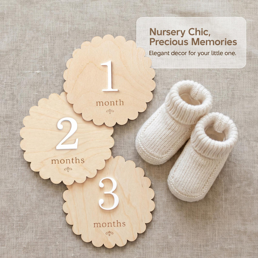 Baby Milestone Discs Wooden Monthly Milestone Sign Baby Month Markers Newborn Photo Prop First Year Baby Photo Props Baby Milestone Photo