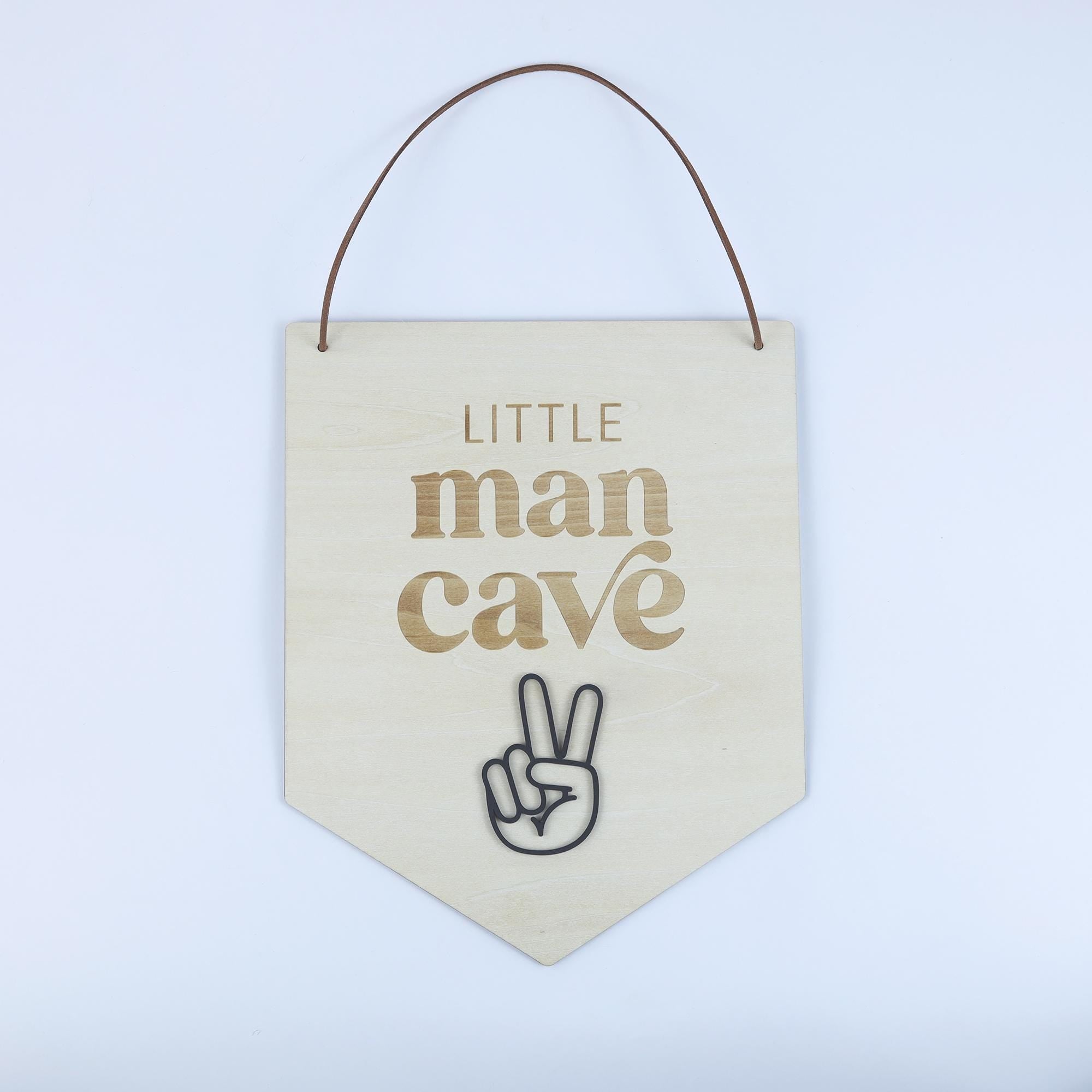 Little Man Cave Sign, Baby Boy Nursery Sign, Boy Nursery Decor, Baby Boy Gift, Boy Room Wall Decor, Pennant Sign, Banner For Boys Room Decor