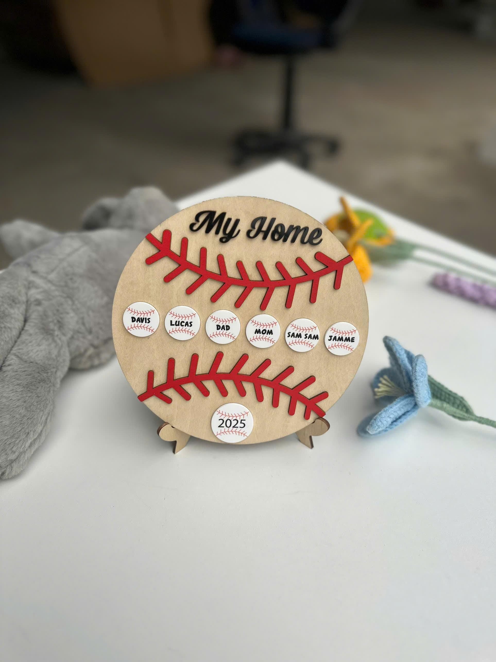 Personalized Baseball Desk Decor, Custom Team Gift