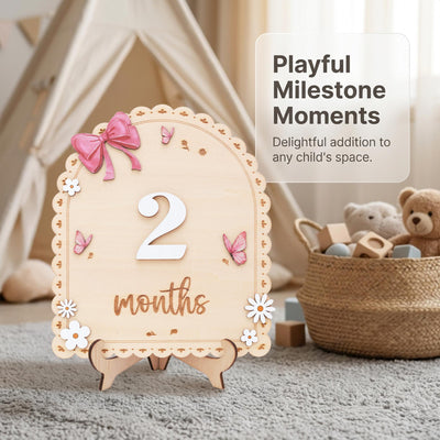 Baby Month Sign Double Sided Month Months Baby Milestone Sign First Year Baby Photo Prop Monthly Milestone Baby Nursery Decor
