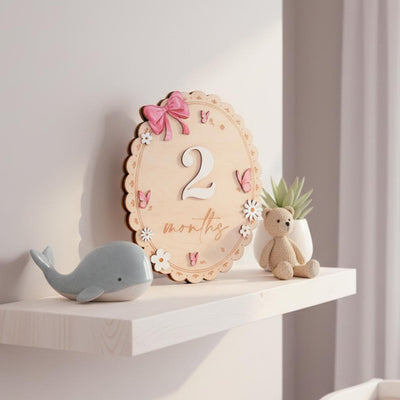 Baby Monthly Milestone Sign Double Sided Month Months Disc 1-12 Months Baby Photo Prop First Year Milestone Newborn Prop