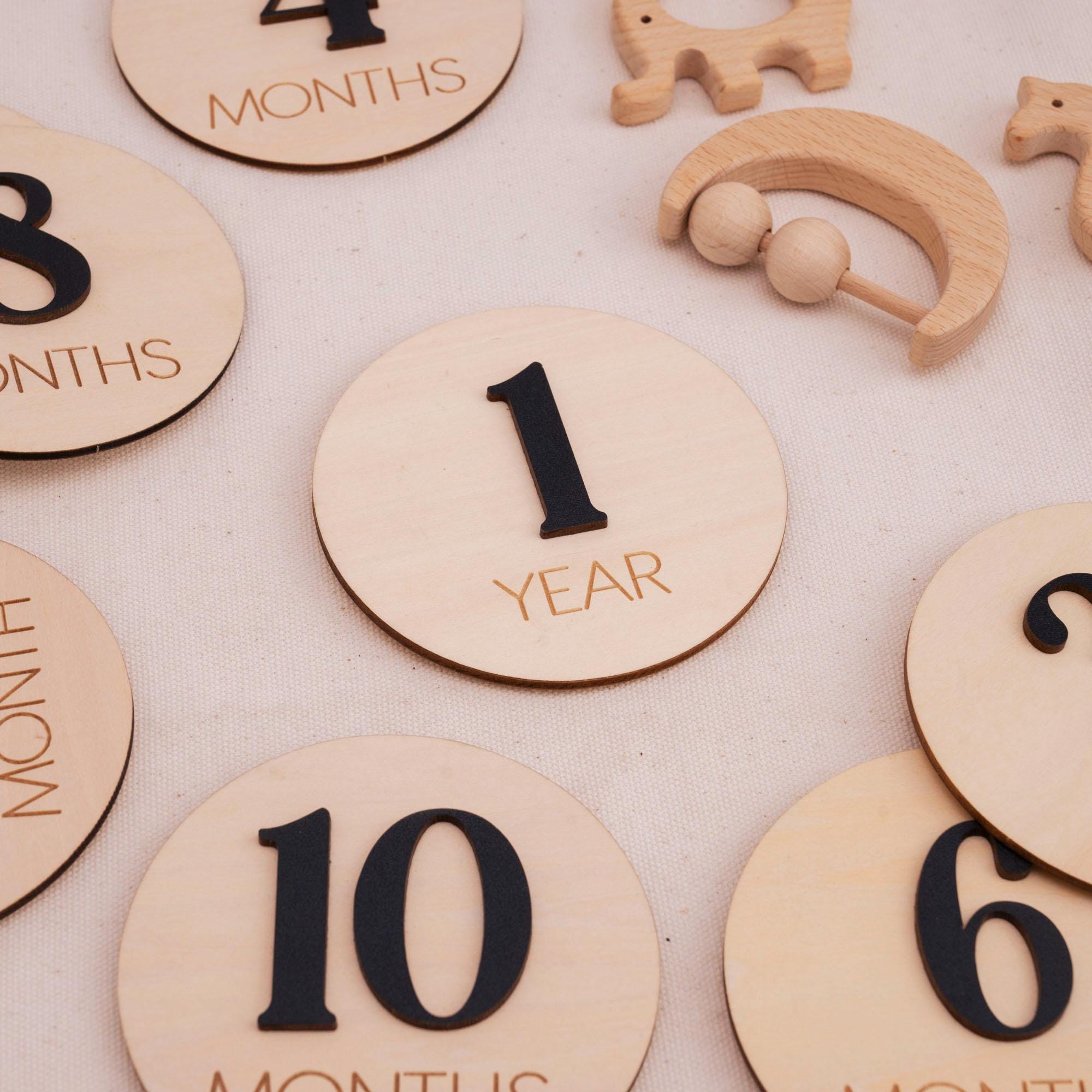Wood Baby Monthly Milestone Discs, 3D Baby Monthly Milestone Cards, Baby Boy Baby Shower, Baby Boy Sign, Baby Photo Signs, Nursery Decor
