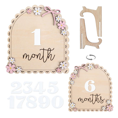 3D Baby Milestone Set Acrylic, Monthly Milestone Marker Wood, Baby's First Milestones, Boho Baby Milestone,Milestone Disc Baby,Nursery Decor