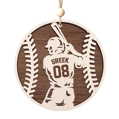 Personalized Baseball Christmas Ornament - Custom Wooden Player Jersey Ornament - Sports Team Holiday Keepsake
