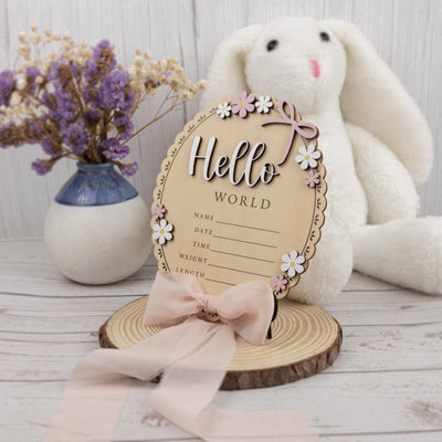 Daisy Hello World Birth Announcement, Daisy Hello World Birth Announcement, Baby Name Birth Stats Sign Girl, Baby Girl Name Sign, Baby Girl