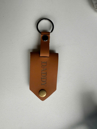 Custom Photo Leather Keychain With Hidden Picture Inside, Meaningful Gift For Dad Mom