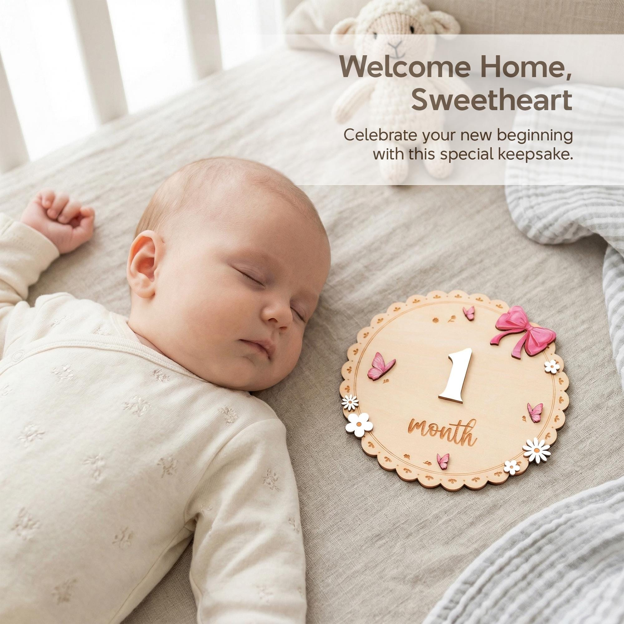 Baby Monthly Milestone Sign Set with Numbers 0-9 Double Sided Month Months 1-12 Months Baby Photo Prop First Year