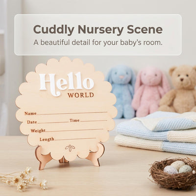Hello World Baby Announcement Sign Birth Stats Sign Custom Baby Name Sign Newborn Announcement Photo Prop Baby Keepsake Gift
